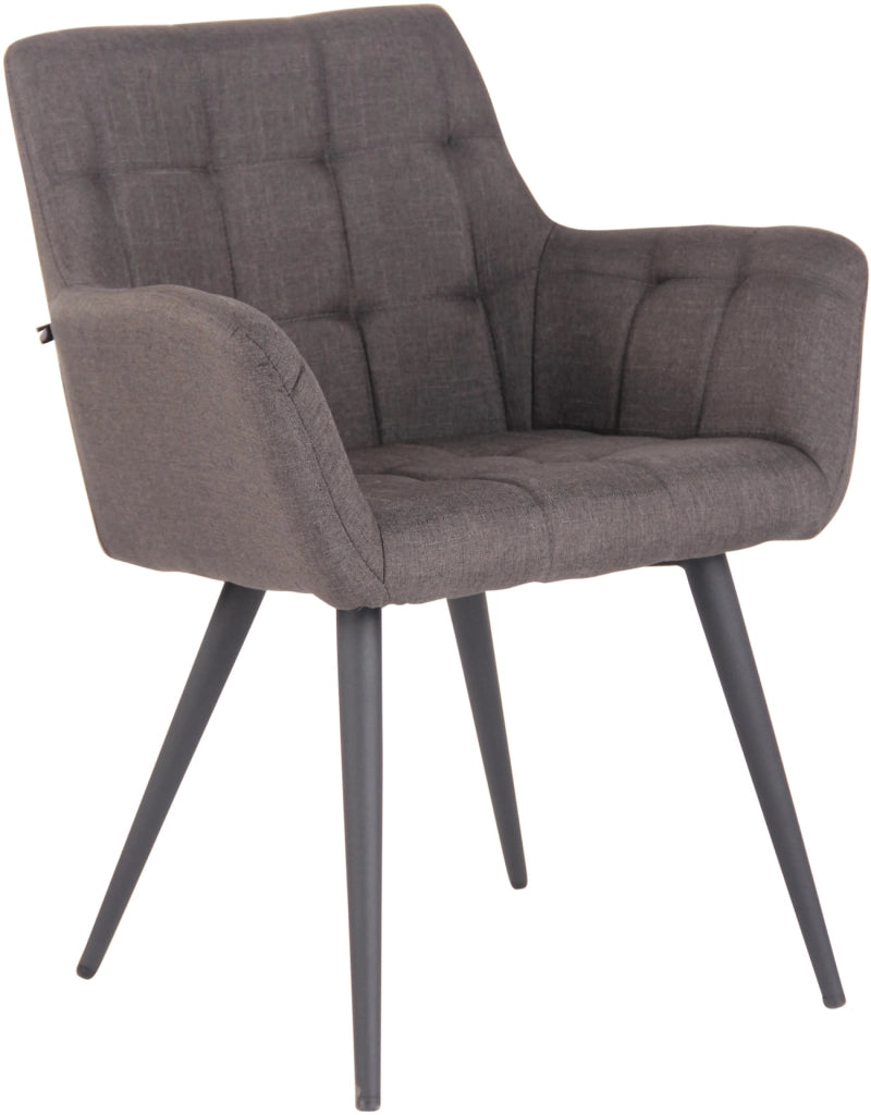 Poltroncina soggiorno Lyss in tessuto grigio scuro