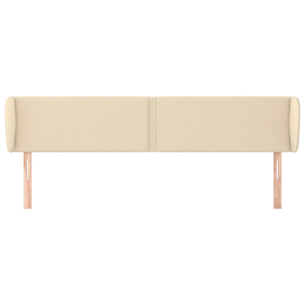 Testiera | Testata ad Orecchio Crema 183x23x78/88 cm in Tessuto