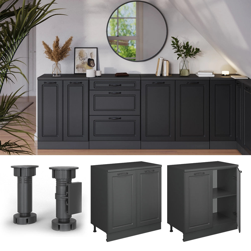 Mobile per mansarda Rion Antracite rustico/Antracite 80 x 83.8 cm senza inclinazione con 2 ante Vicco