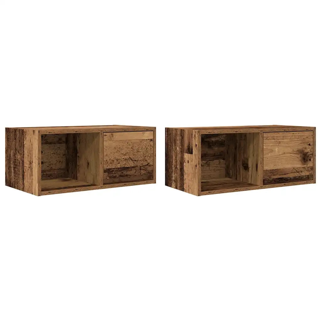Mobili Porta TV 2 pz Legno Antico 60x31x25,5 cm in Truciolato 861451