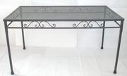 TAVOLO RETTANGOLARE IN FERRO BATTUTO CM.140X80XH76 TAVOLI ARREDAMENTO ESTERNO