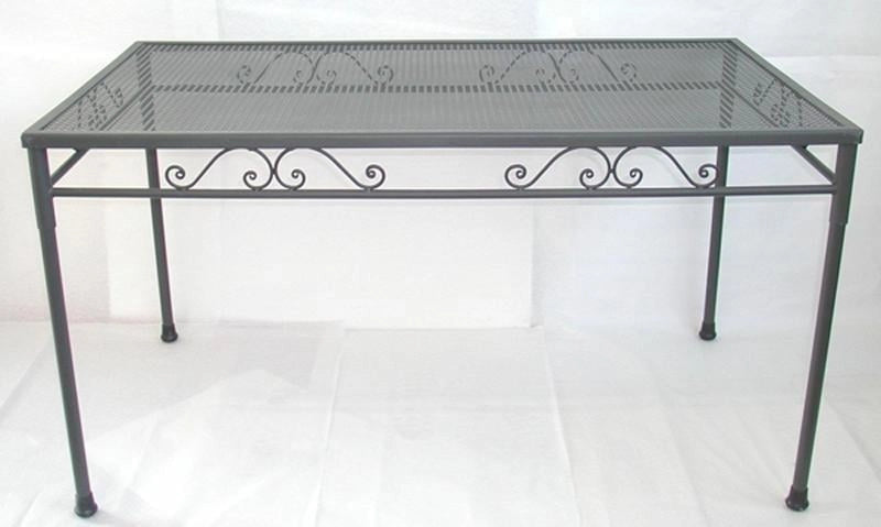 TAVOLO RETTANGOLARE IN FERRO BATTUTO CM.140X80XH76 TAVOLI ARREDAMENTO ESTERNO