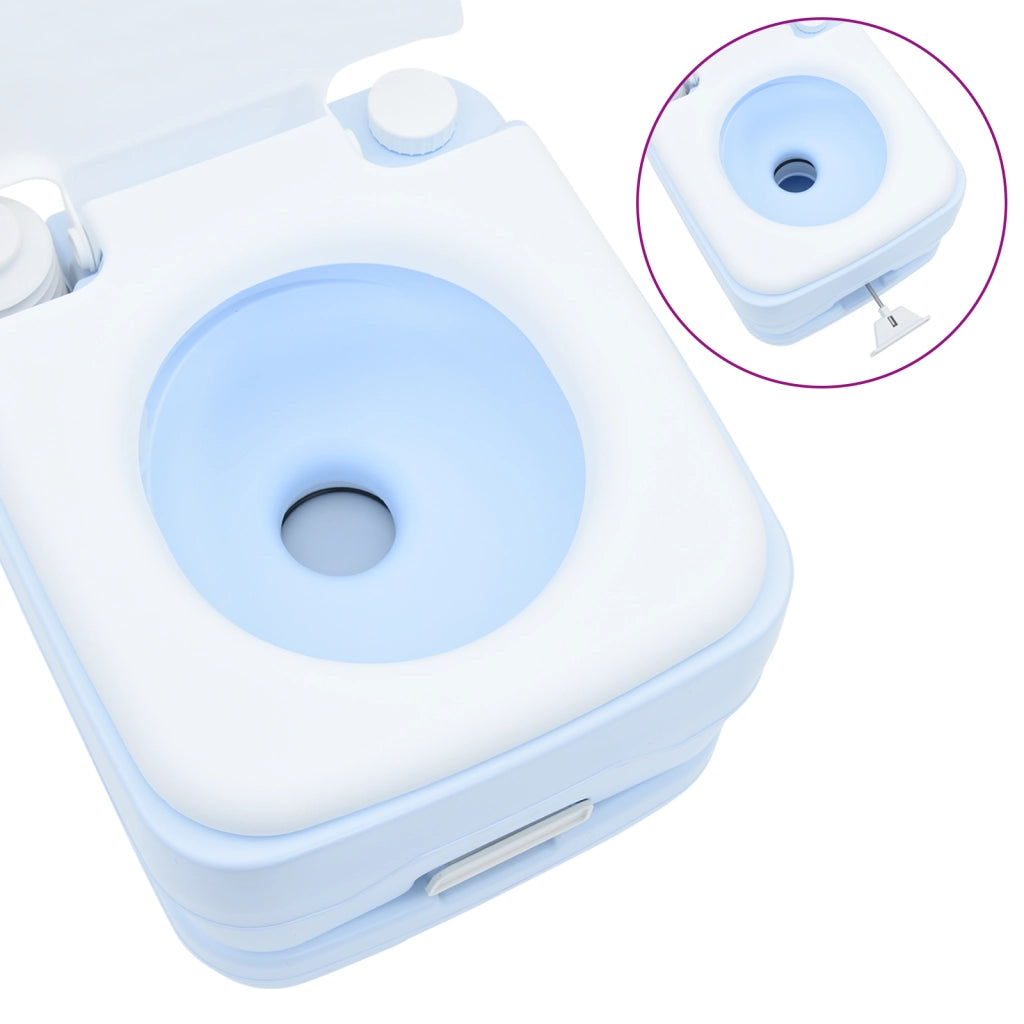 Luce Portatile per Toilette Blu e Bianca in Plastica da 20 L