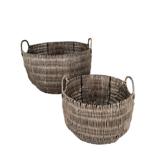 Set 2 Cesti in Materiale Rattan Willow con Manici H 30 cm