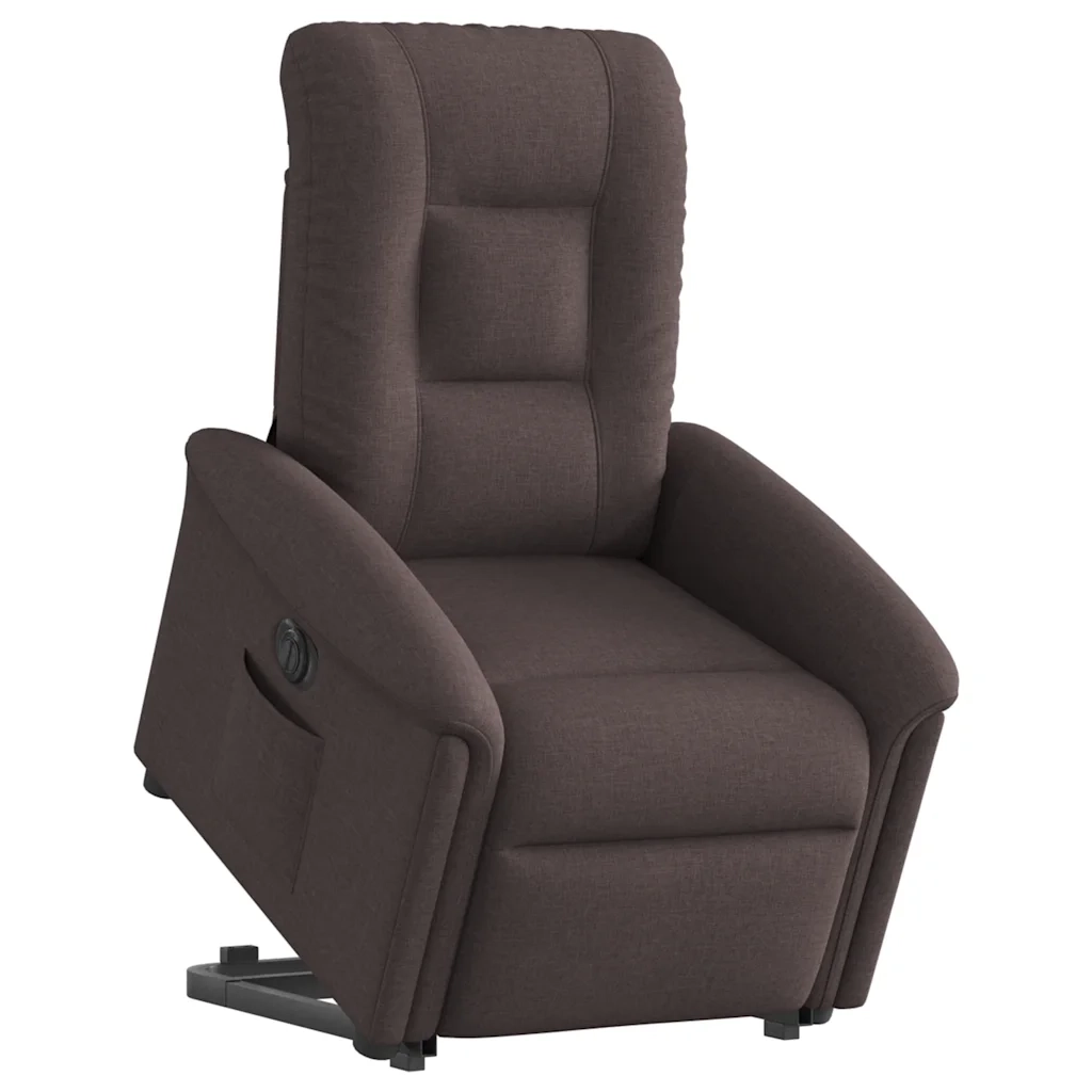 Poltrona | Sedia Relax Alzapersona Reclinante Elettrica Marrone Scuro Tessuto