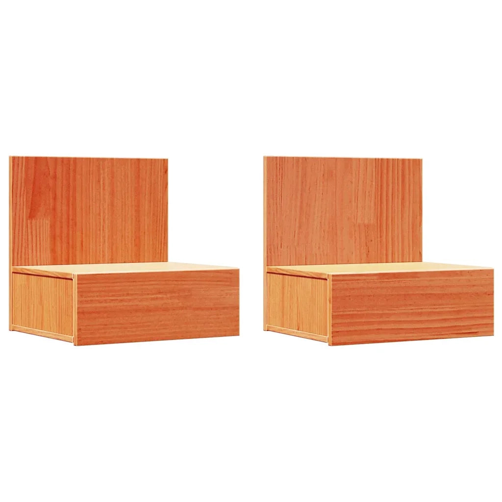 vidaXL Comodino con cassetto 2 pcs Cera marrone 42 x 32.5 x 40 cm