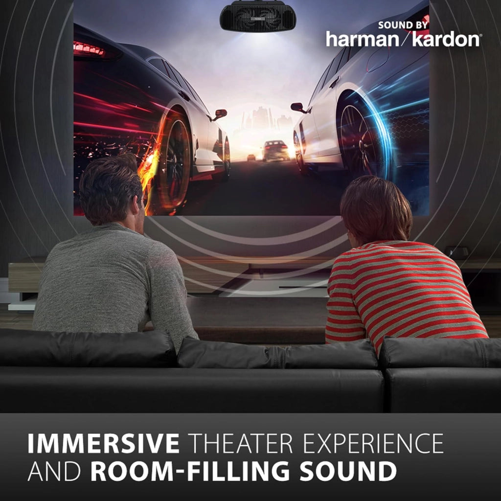 ViewSonic X100-4K LED Proiettore 4K, 2900 Lumen LED, Contrasto 4.000.000:1, Audio Stereo Harman Kardon 20W, HDR, Lens Shift H/V, Zoom Ottico 1,2x, Immagine fino a 300", Ultra-Silenzioso 20 dB
