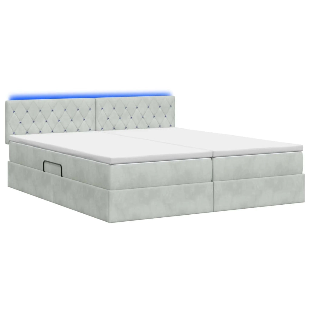 Letto con contenitore LED e materasso Grigio Chiaro 3459378