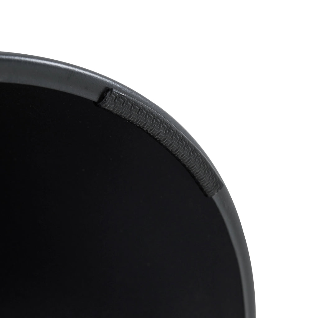 Tavolini bassi set di 2 rotondi con base conica in metallo, finitura noce e nero per soggiorno e ufficio