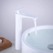 Wastafelkraan per bagno a maniglia alta - Argento bianco - Design moderno