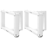 Gambe per Tavolino da CaffÃ¨ a Forma di T 2 pz Bianche 50x25x(30-31) cm Acciaio
