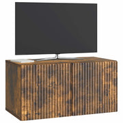 Mobile TV da Muro | Armadietto TV | Mobile Porta TV Rovere Fumo 59,5 x 31 x 30 cm