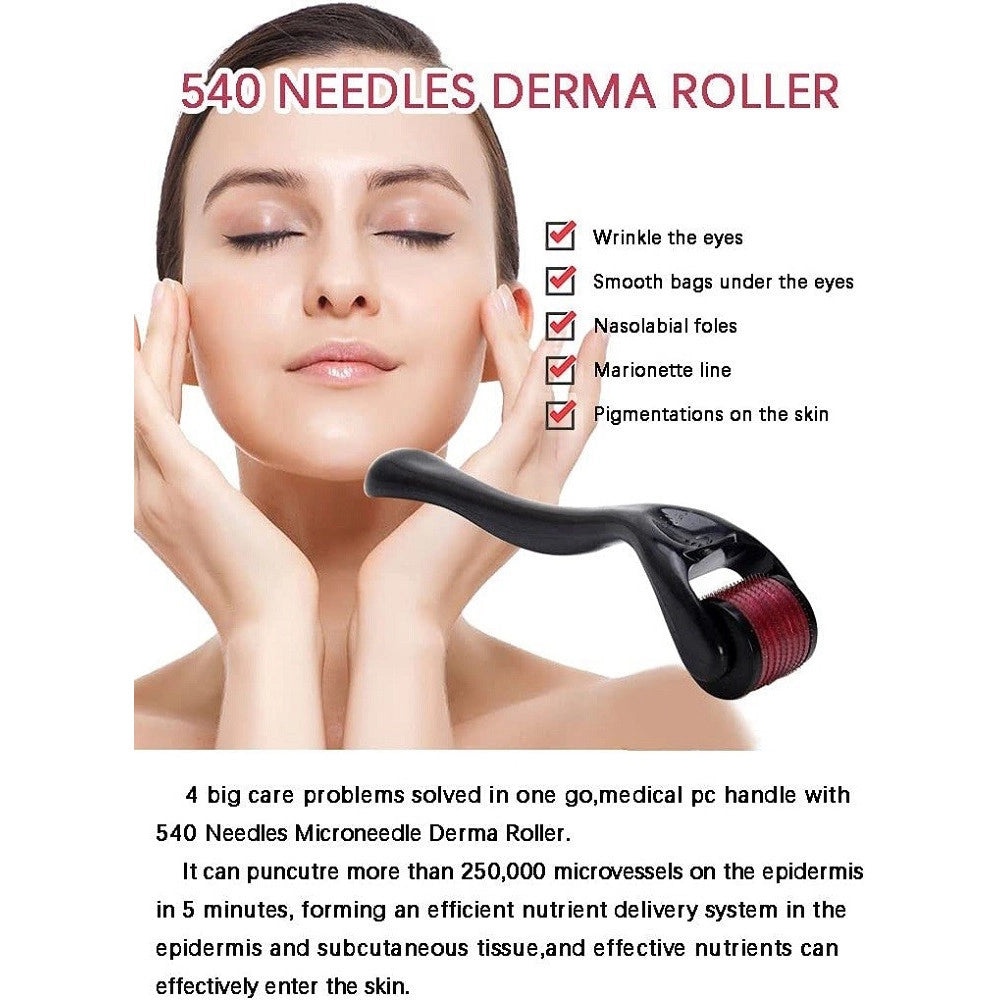 Trade Shop - Derma Roller Micro Aghi In Titanio Per La Cura Della Pelle Viso Rughe Smagliature -