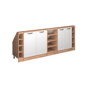 Set di mobili sottotetto Rion Bianco rustico/Rovere dorato Set di 5 Vicco