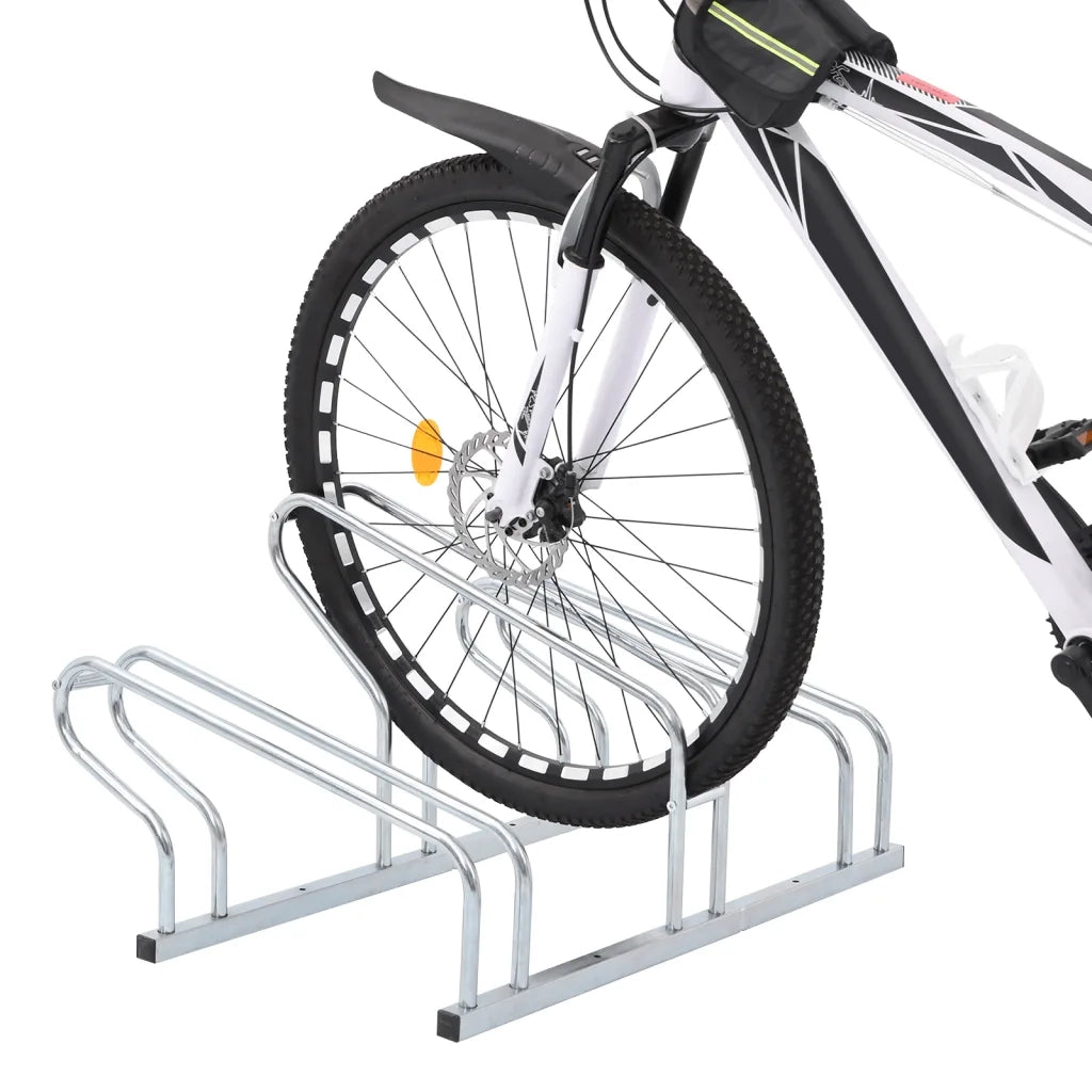 Supporto per 3 Bici da Pavimento Autoportante Acciaio Zincato 4005574