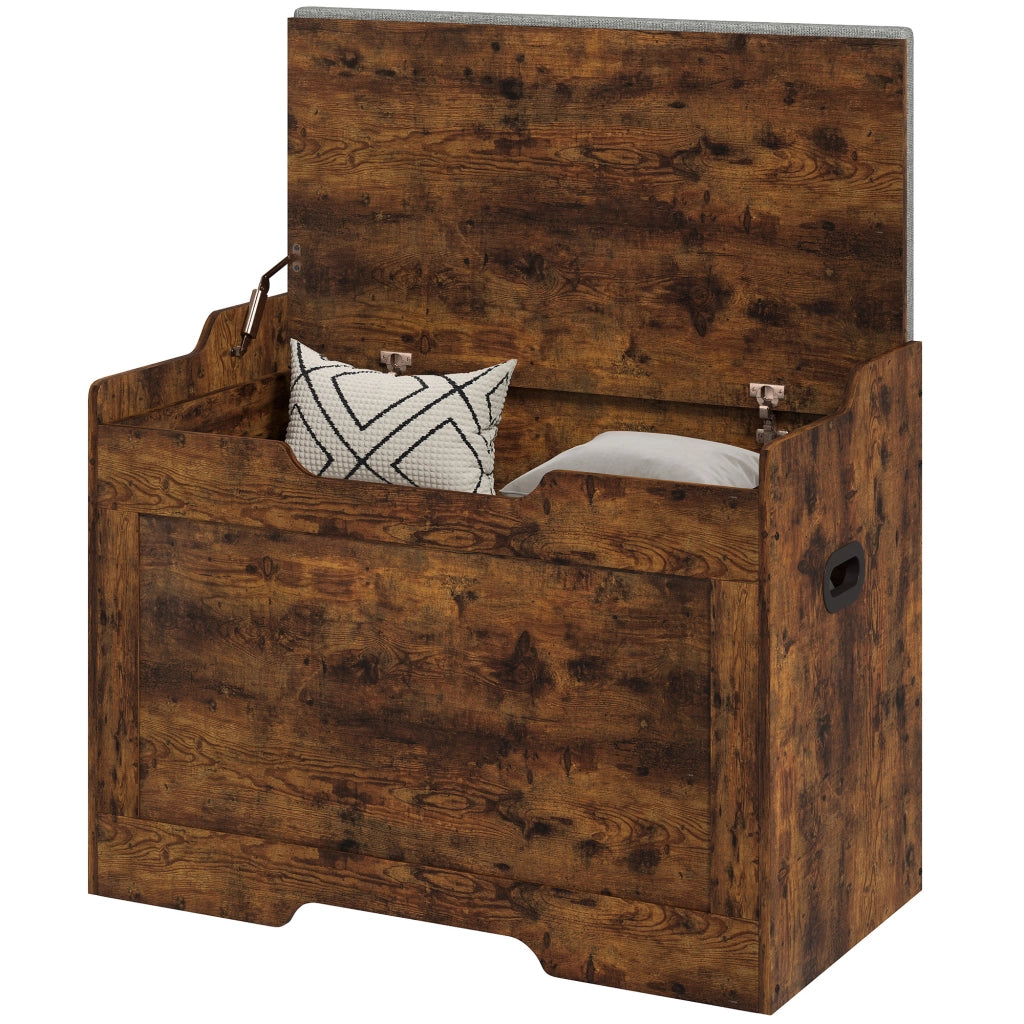 Panca Contenitore Multifunzione ¨C Xylo ¨C Legno Grigio con Cuscino 75x40x56cm