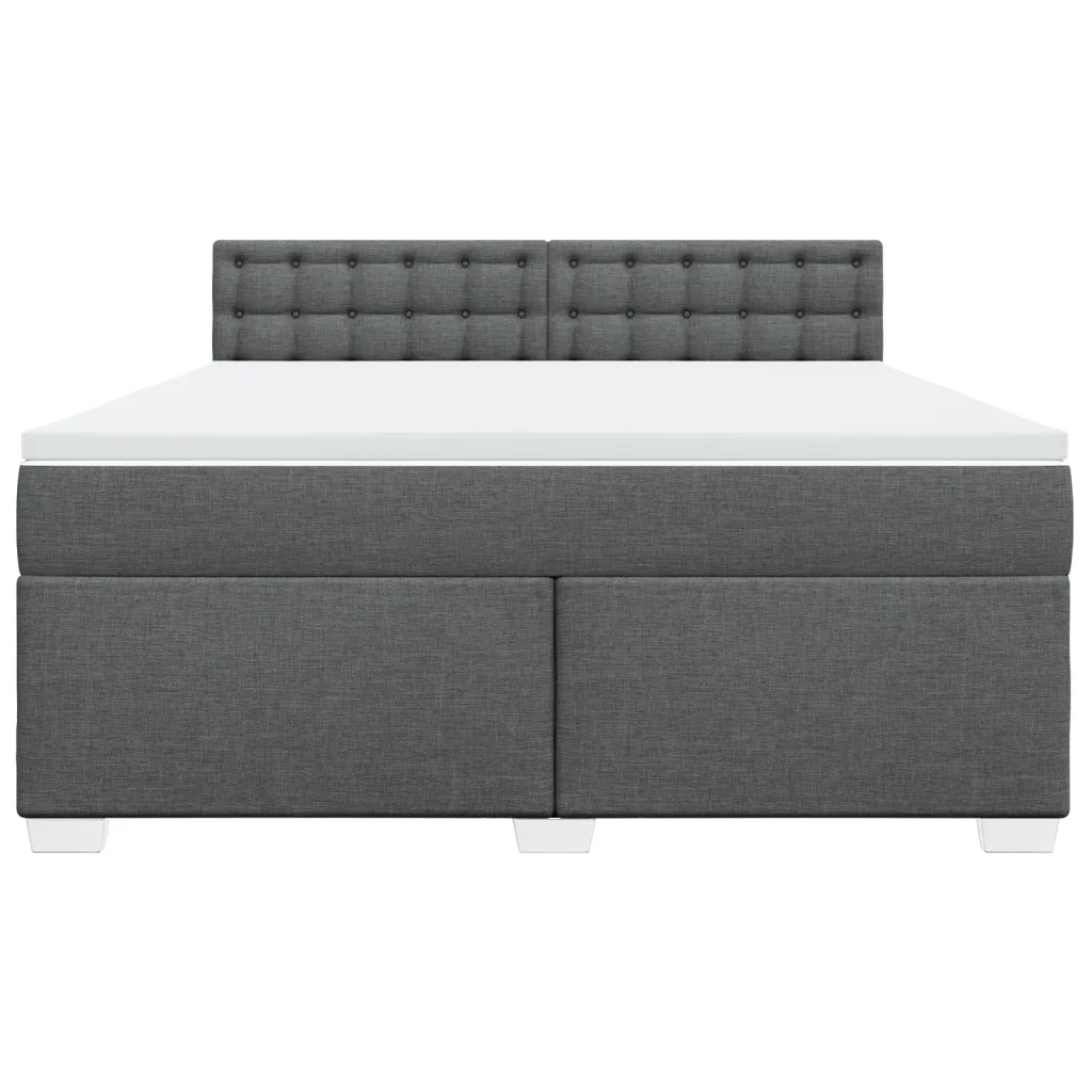 Giroletto a Molle con Materasso Grigio Scuro 180x200 cm Tessuto 3285982