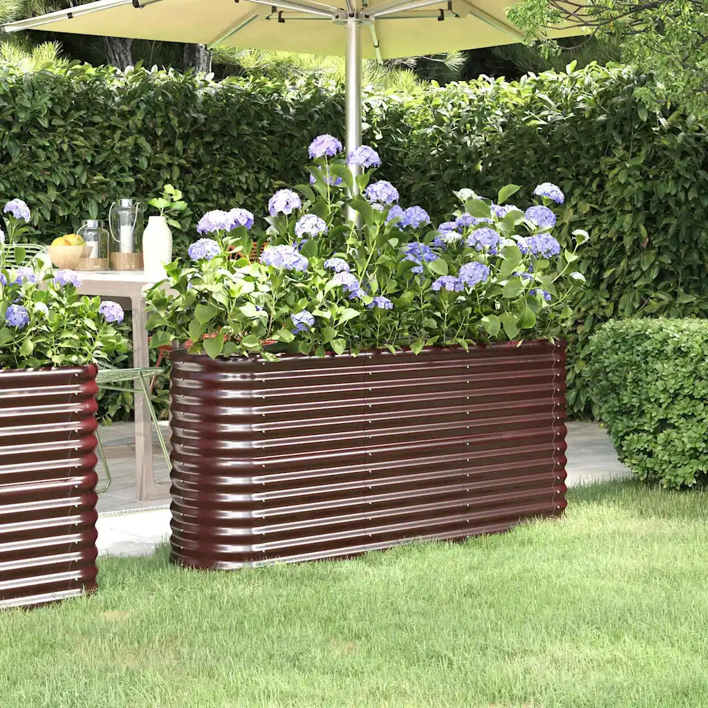 Letto Giardino Acciaio Zincato 152x40x68cm Marrone 318895