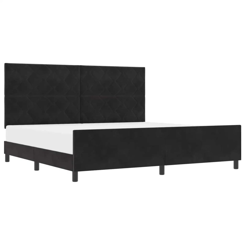 Letto a molle con testiera Nero 200 x 200 cm Velluto 3345031