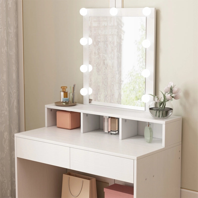 Tavolo da trucco cosmetico con specchio LED loft moderno 80 cm