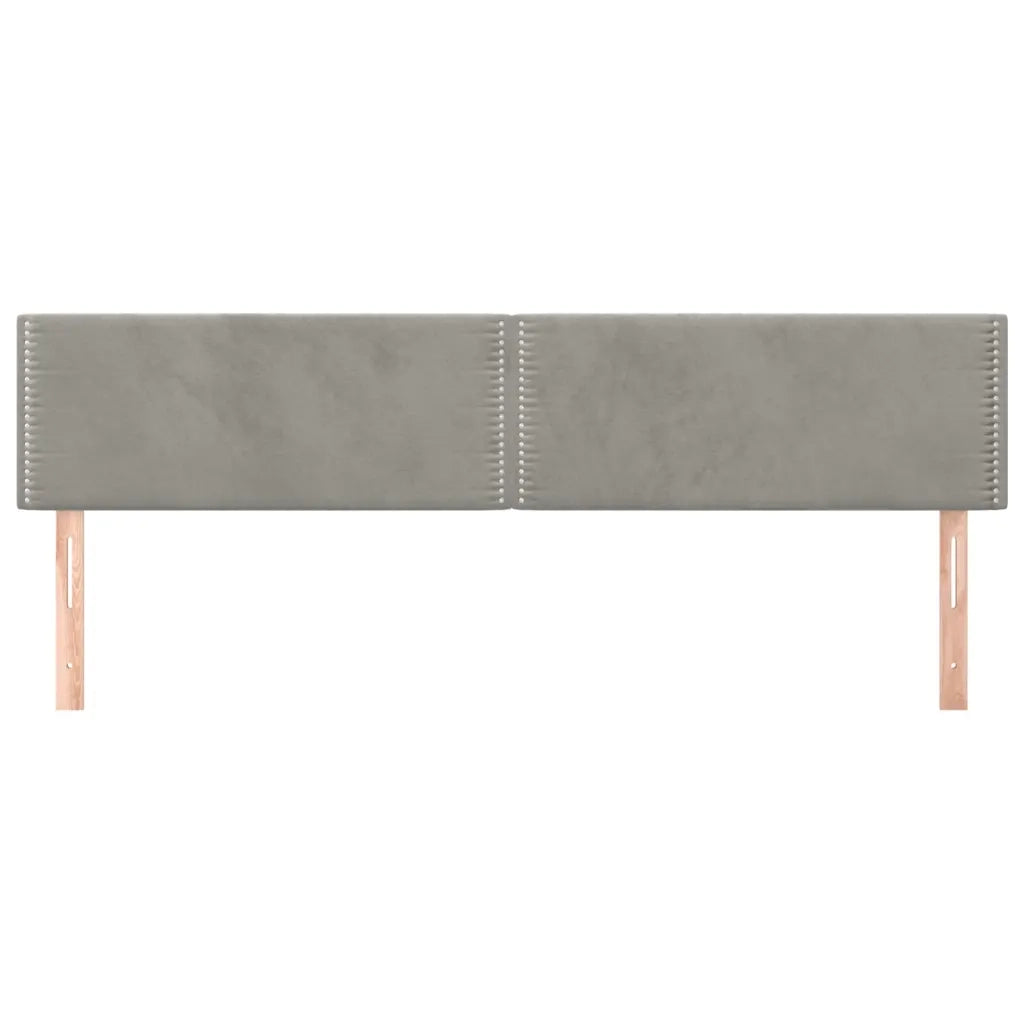 Testiera Grigio Chiaro 200x5x78/88 cm in Velluto 345998