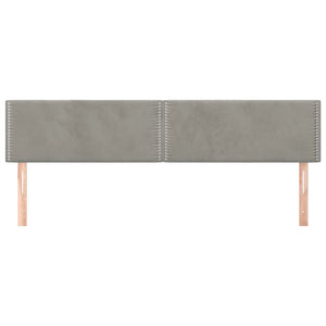 Testiera Grigio Chiaro 200x5x78/88 cm in Velluto 345998