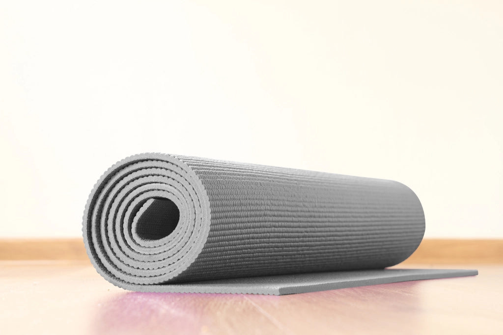 Tappetino Yoga Fitness Ginnastica Tappeto Palestra Antiscivolo Arrotolabile 61 x 173 Cm  - Grigio