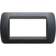 BTicino L4804PA Placca 4 Moduli Livinglight, Acciaio Scuro