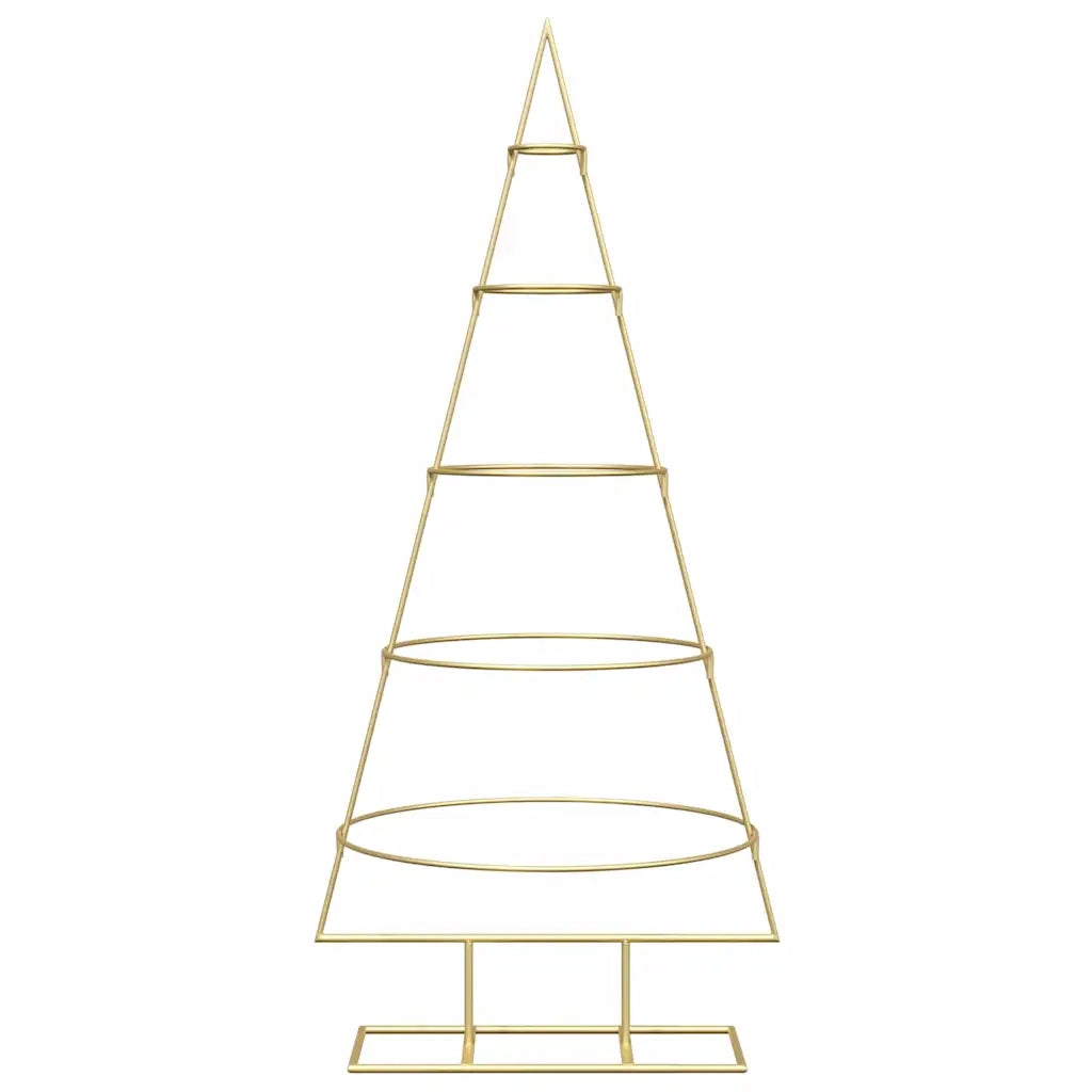 Albero di Natale in metallo con supporto Oro 125 cm