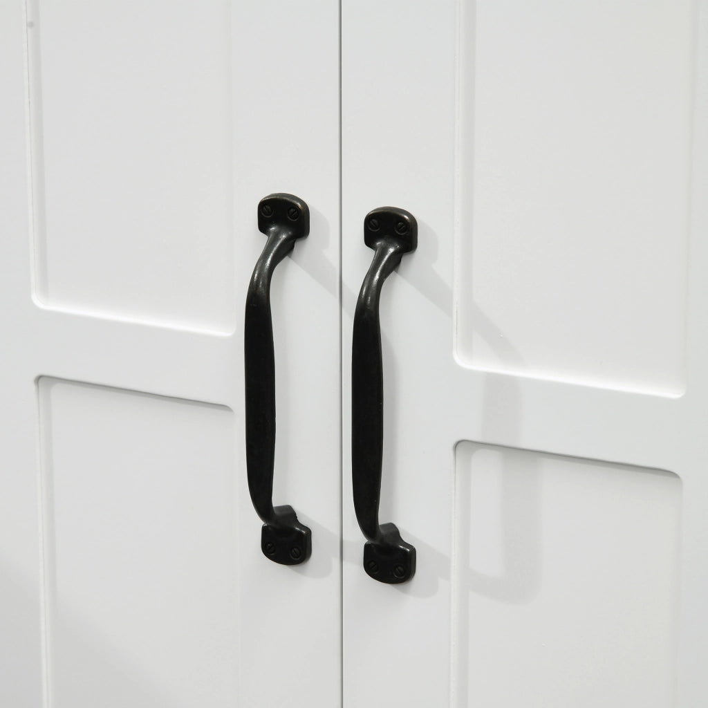 Mobile per Lavabo 60x30x60 cm Sotto Lavabo con 2 Ante e Ritaglio a Forma di U in MDF Bianco