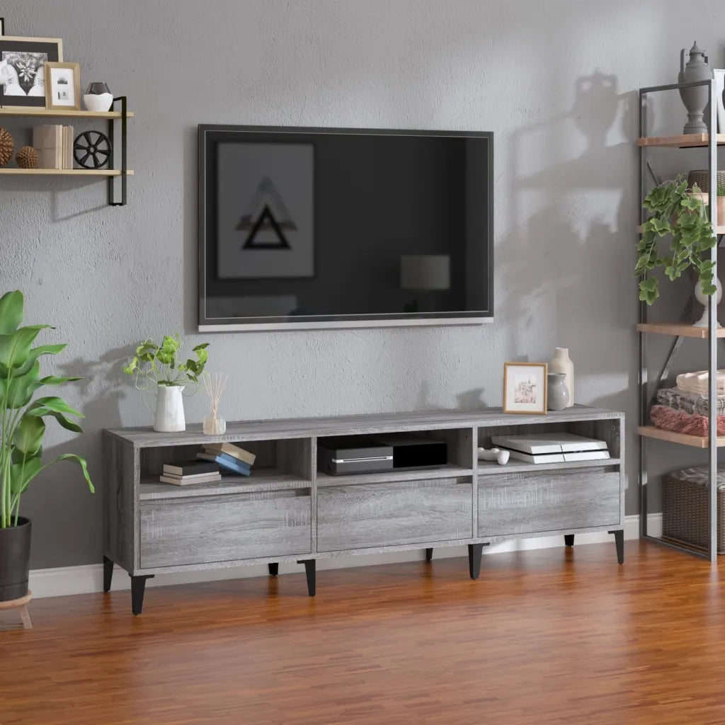 Mobile Porta TV Grigio Sonoma 150x30x44,5 cm Legno Multistratocod mxl 128044