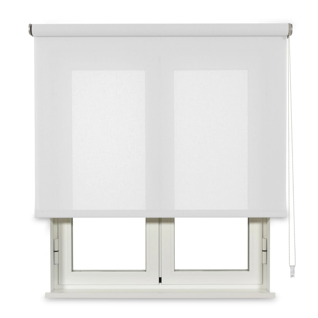 VIEWTEX Tenda a rullo traslucida Cotone (Cotone riciclato) Bianco 75 X 250cm - Made in Europe - 5 anni di garanzia