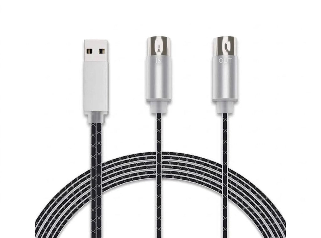 Asmuse Cavo USB MIDI Interfaccia MIDI 5 Pin per Collegamento Tastiera Musicale e Pianoforte Digitale a PC/Mac per Registrazione e Produzione Musicale