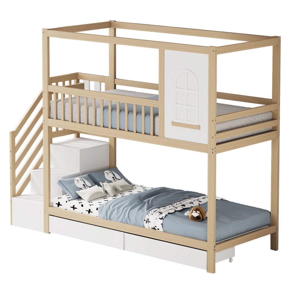 Letto a castello funzione sicurezza legno 90x200 cm