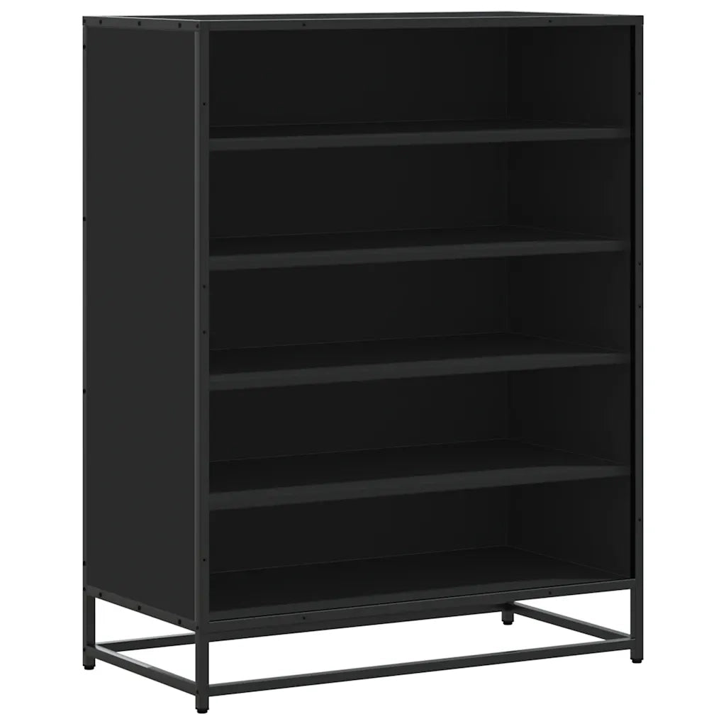 Scarpiera Nera 75x38x97,5 cm in Truciolato e Metallo 3300870