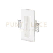 SEGNAPASSI A INCASSO ARIEL BIANCO RETTANGOLARE 1 LUCE ATTACCO GU10 MINI 11X5,5X24,5CM IN GESSO VERNICIABILE