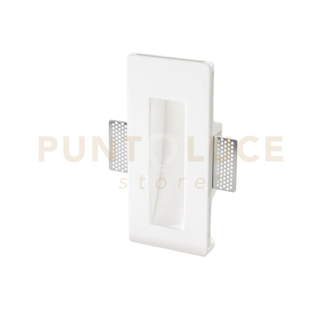 SEGNAPASSI A INCASSO ARIEL BIANCO RETTANGOLARE 1 LUCE ATTACCO GU10 MINI 11X5,5X24,5CM IN GESSO VERNICIABILE