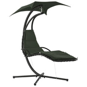 Poltrona a dondolo sospesa per esterni con parasole ¨C Zephmum ¨C Grigio scuro Nero 190x110x190 cm