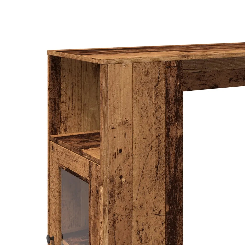 Tavolo Bar con Rastrelliera Antico 101x40x103,5 cm Multistrato 854371