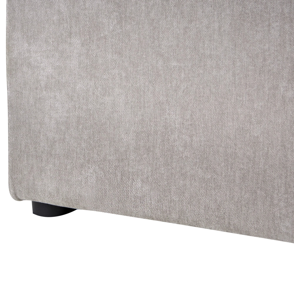 Letto in tessuto di ciniglia imbottito color tortora 120 x 200 cm contenitore elevabile con testiera e rete a doghe