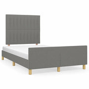 Letto matrimoniale | Letto per adulti | Giroletto senza Materasso Grigio Scuro 120x200 cm Tessuto