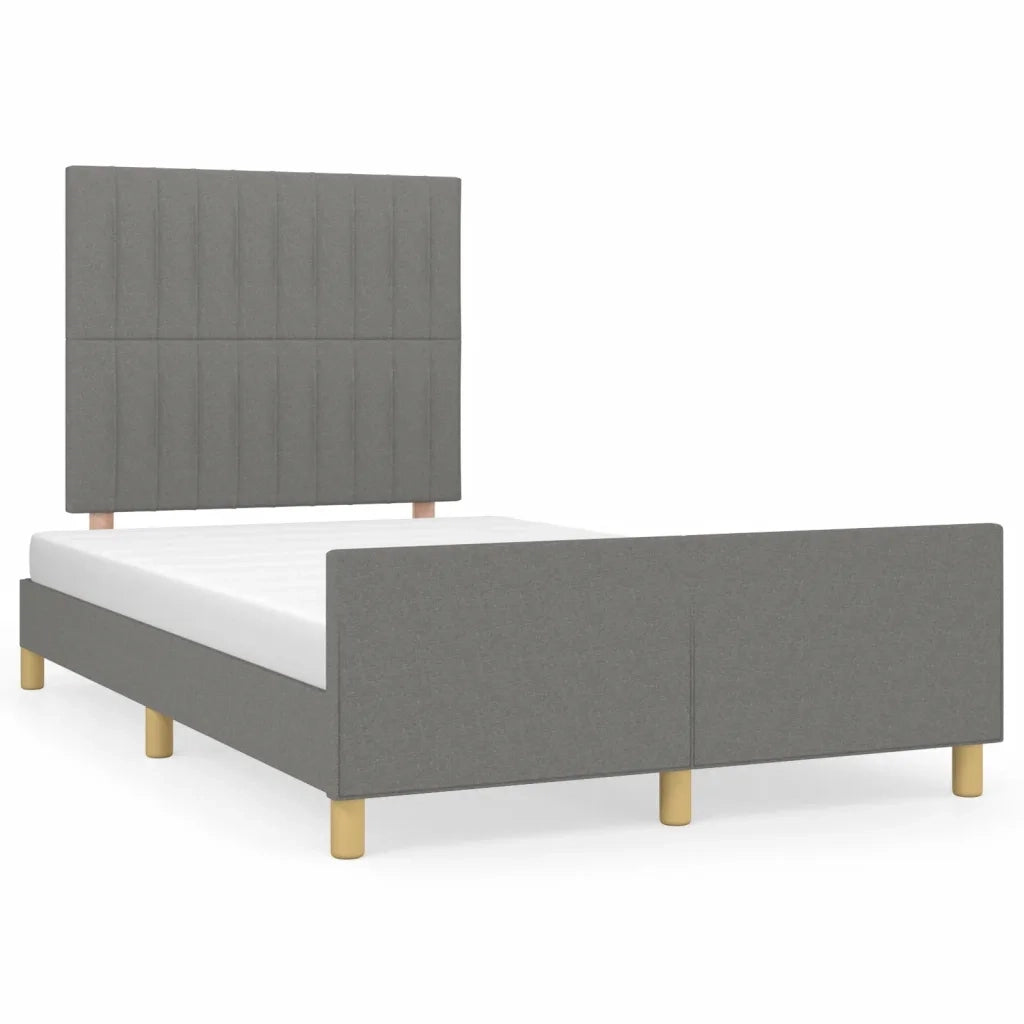Letto matrimoniale | Letto per adulti | Giroletto senza Materasso Grigio Scuro 120x200 cm Tessuto