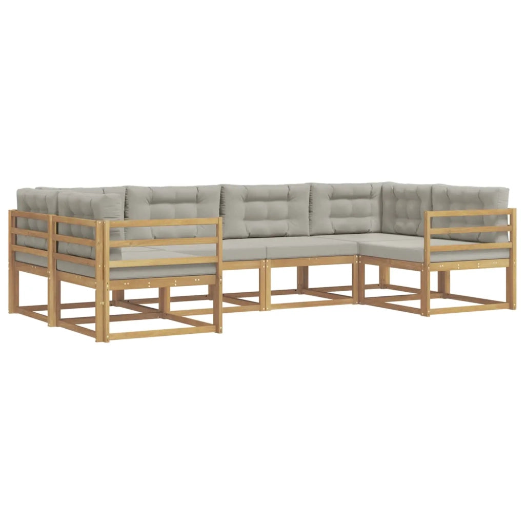Set di divani da esterno 6 pz Bianco e Grigio Chiaro 3386920