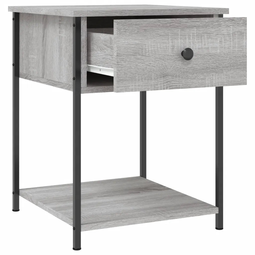 Set di 2 Comodini | Armadio da Notte | Mobiletto da notte Grigio Sonoma 44x45x58 cm in Legno Multistrato