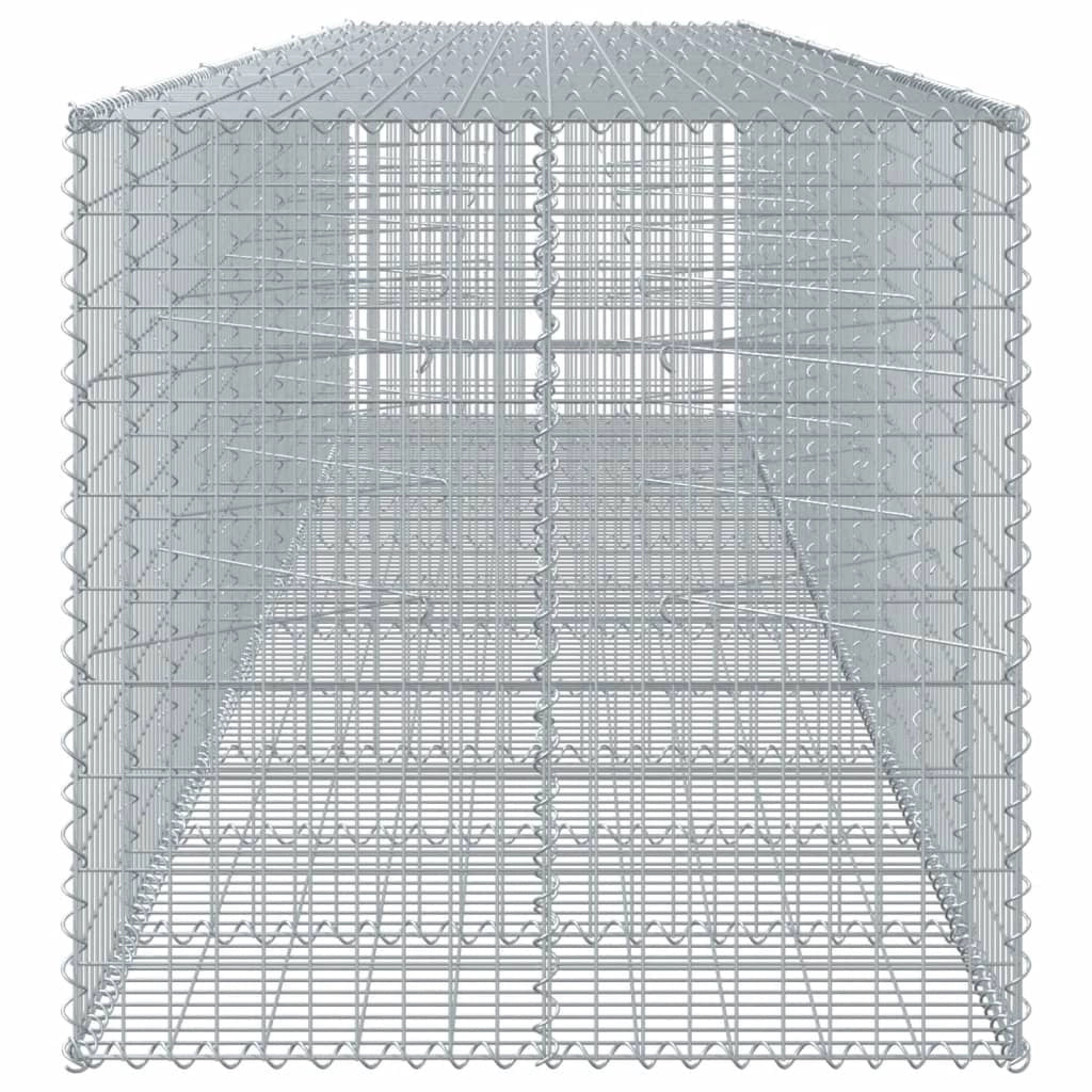 Gabbione recinto a gabbia muro di contenimento con coperchio 550 x 100 x 100 cm ferro zincato argento 02_0040177