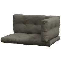 Set 3 Cuscini da Giardino per Divani e Pallet in Poliestere con Imbottitura Spessa, Grigio Carbone