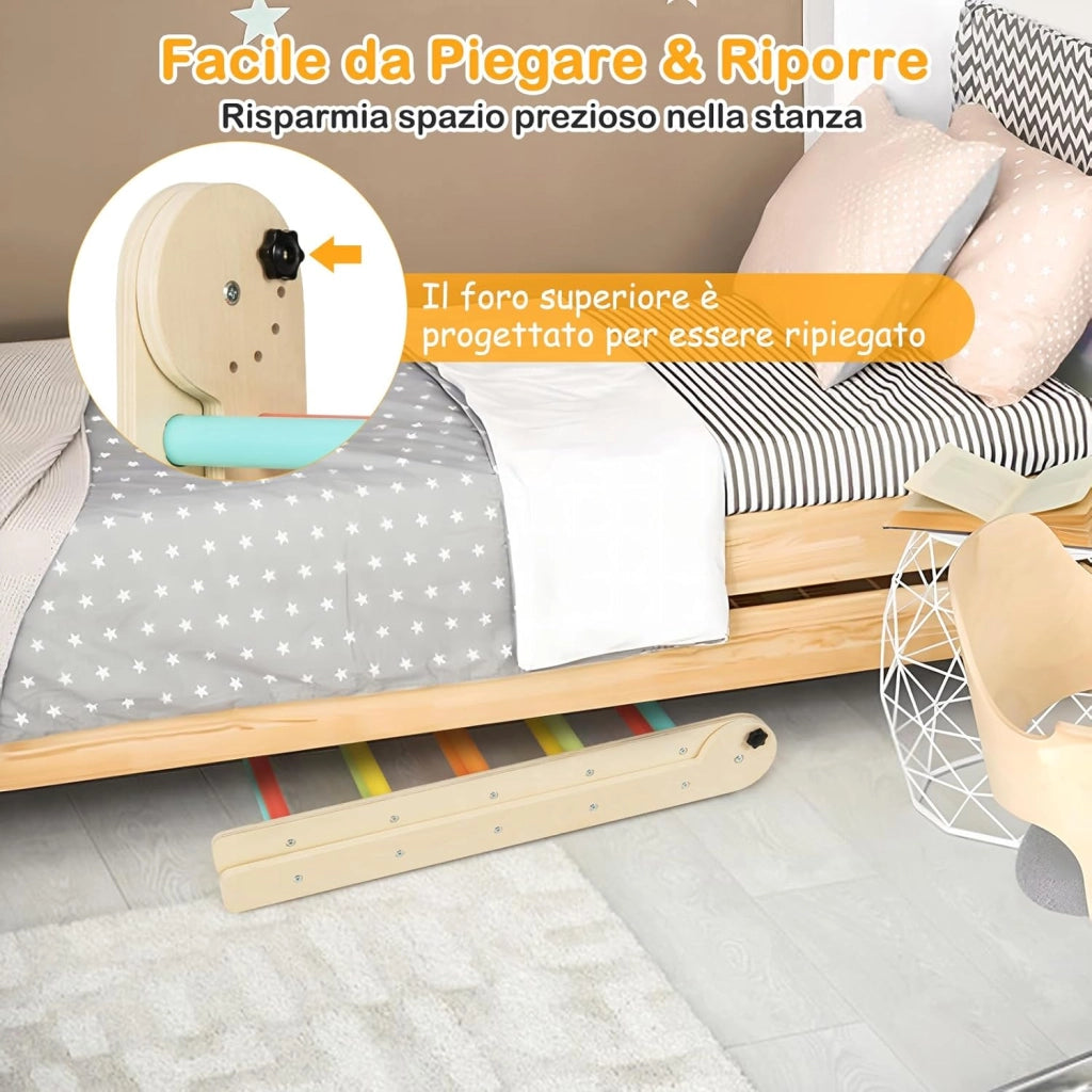 3 in 1 Set da Arrampicata per Bambini, Giocattoli da Arrampicata Triangolari Pieghevoli, Altezza Regolabili, con Scivolo/Rampe da Arrampicata, Carico 60 kg (Colorato)