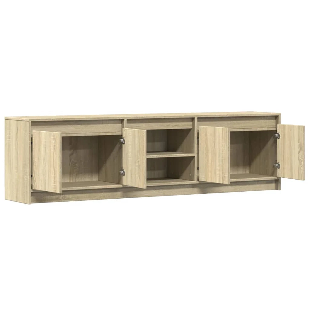Mobile TV multimediale scaffale TV credenza TV sala da pranzo soggiorno camera da letto con LED rovere Sonoma 180 x 34 x 50 cm derivati ​​del legno marrone 02_0026490