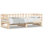 Letto singolo | Letto per adulti | Dormeuse Estraibile 2x(80x200) cm in Legno Massello di Pino