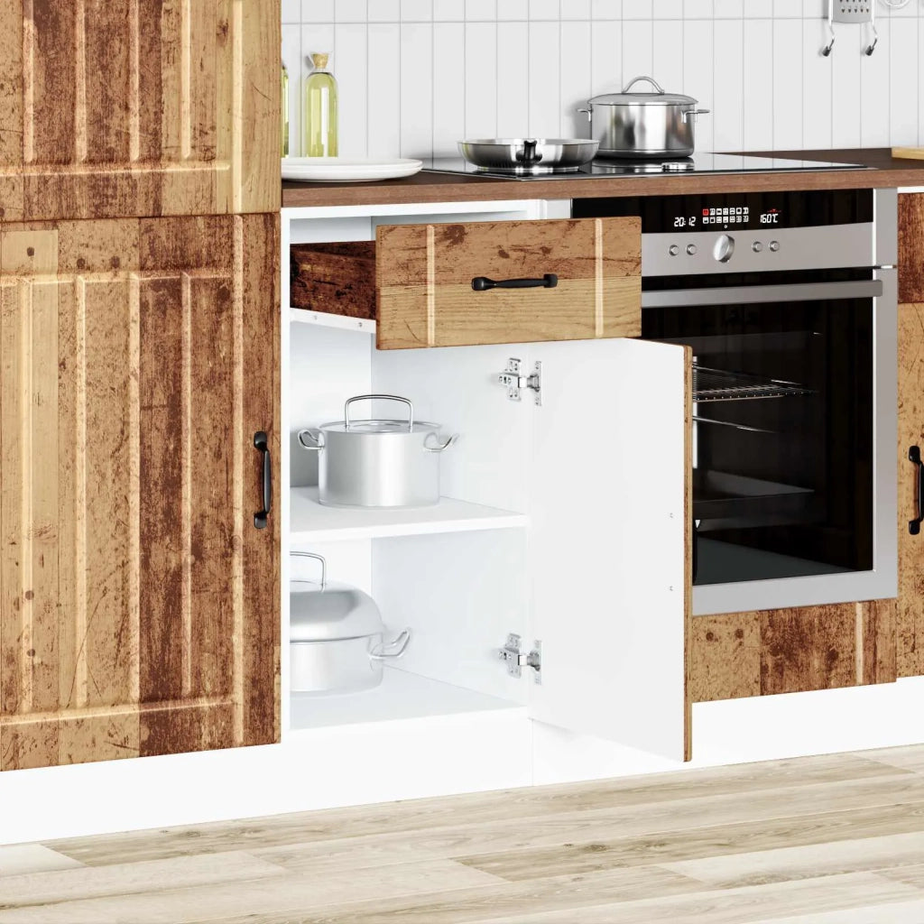 Armoire de cuisine Lucca vieux bois bois ingénierie